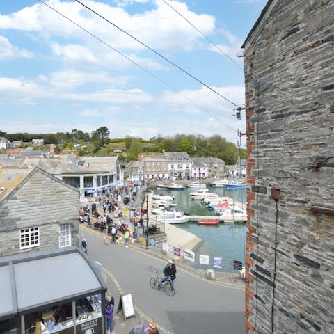 Wake up to views of Padstow harbour from the master bedroom's window