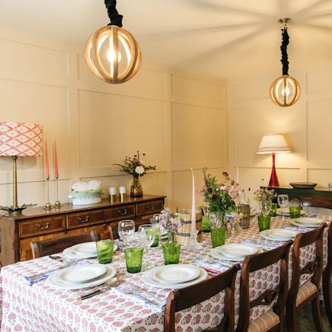 Have elegant feasts in the pretty dining space