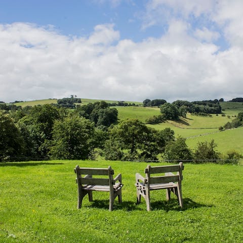 Enjoy vistas of endless rolling hills as you sip your morning coffee