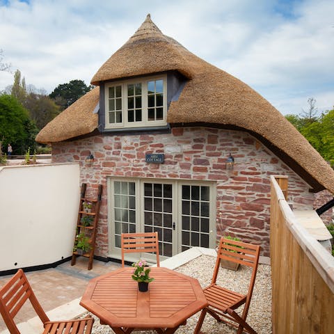 Relax on the terrace with a glass of something bubbly