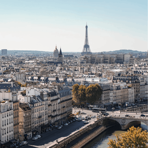 See the sights of Paris – you can travel around easily on the metro from Buttes Chaumont