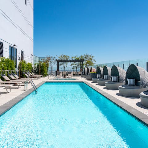 Take a dip in the rooftop pool