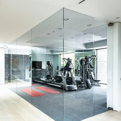 Start the day with a sweaty session in the glass-walled gym