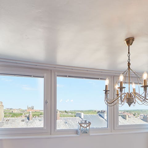 Admire spectacular views of Whitby Abbey from the master bedroom