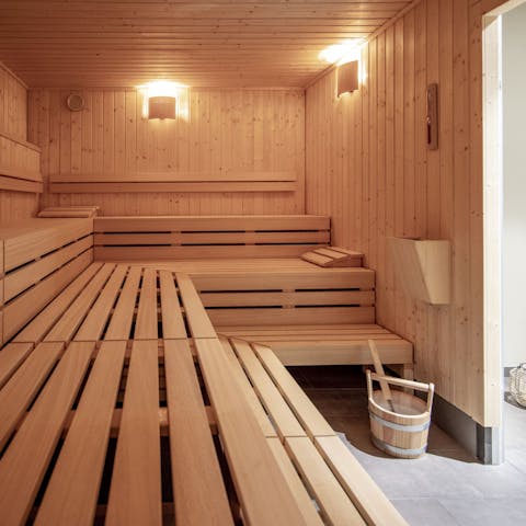Relax in the shared sauna