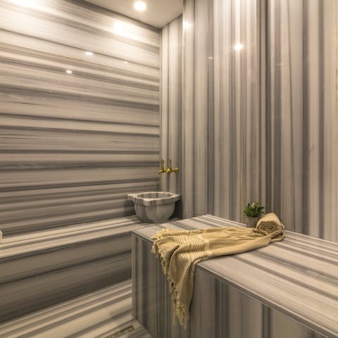 Pamper yourself in the in-house hammam