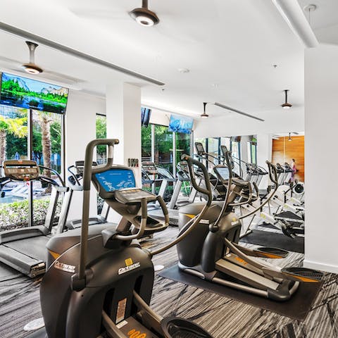 Work up a sweat in the 24-hour fitness centre