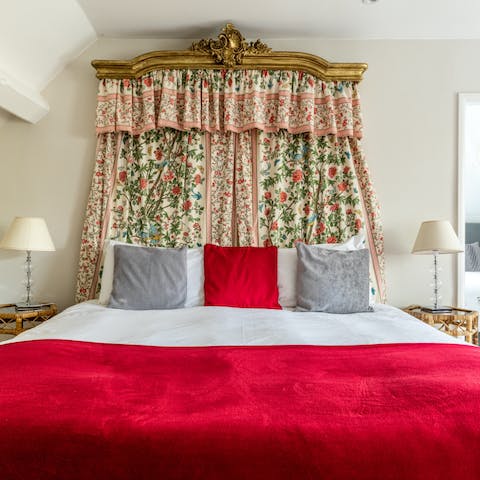 Enjoy the kitsch Victoriana of the big bedrooms