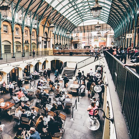 Explore Covent Garden, a five-minute walk from the home