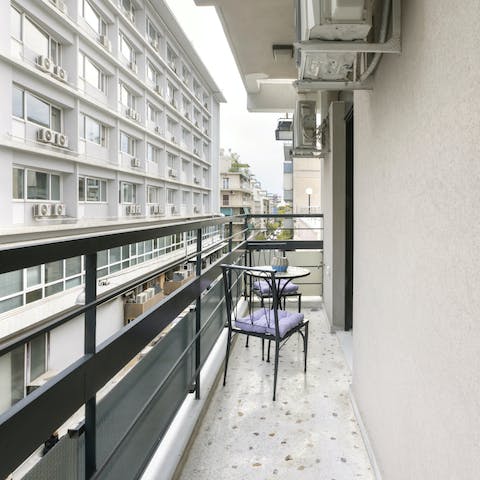 Enjoy leisurely mornings with coffee on the balcony