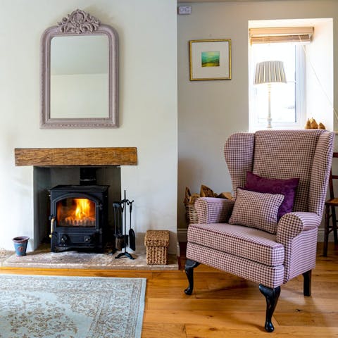 Spend cosy evenings relaxing by the fire