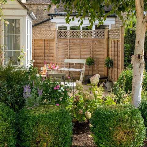 Find the perfect spot for a coffee or evening drinks in the garden