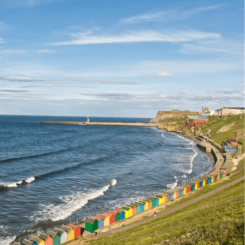 Take long walks on the beach, a seven-minute stroll away