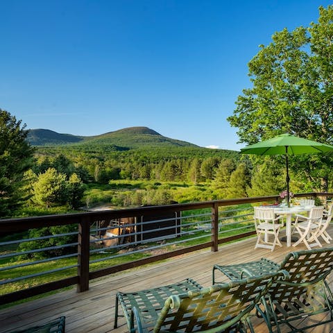 Have your morning coffee on the newly constructed deck with expansive views of the landscape