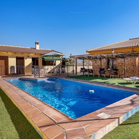 Enjoy a dip in the private pool when the temperature heats up 