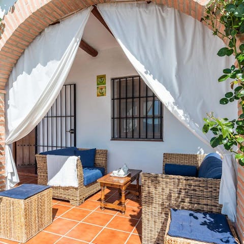 Tuck into a traditional Spanish breakfast on the shaded porch