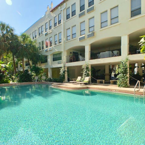 Cool off in the communal pool when you need a break from the sand