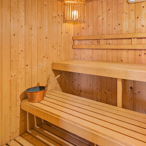 Experience a wonderful sense of wellbeing in the home sauna