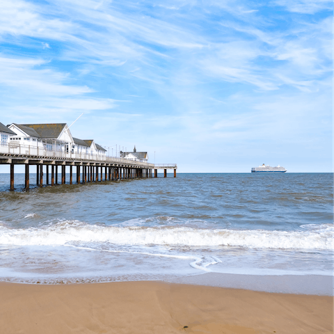 Stroll three minutes to the beach for a dip in the sea or an ice cream along the promenade 