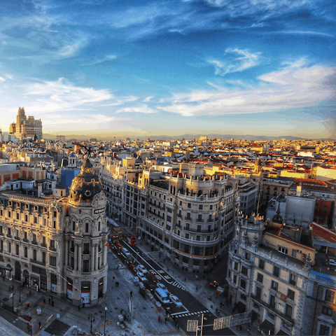 Stay in the heart of the action, just a few minutes' walk from Gran Vía
