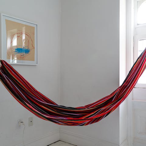 Lounge about in the hammock and treat yourself to an afternoon nap