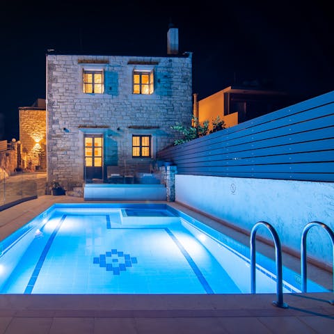 Plunge into the pristine pool for a late-night dip