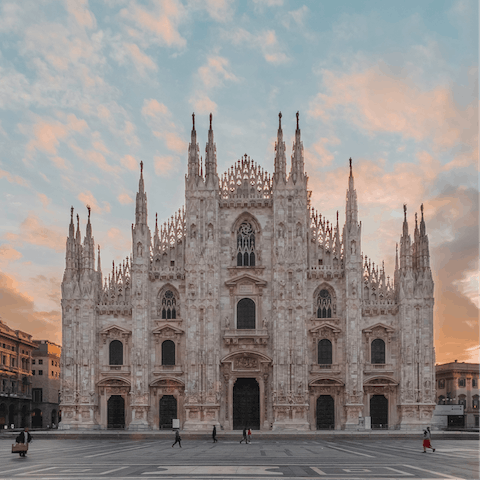Wander through the atmospheric streets towards the Duomo – less than thirty–minutes away 