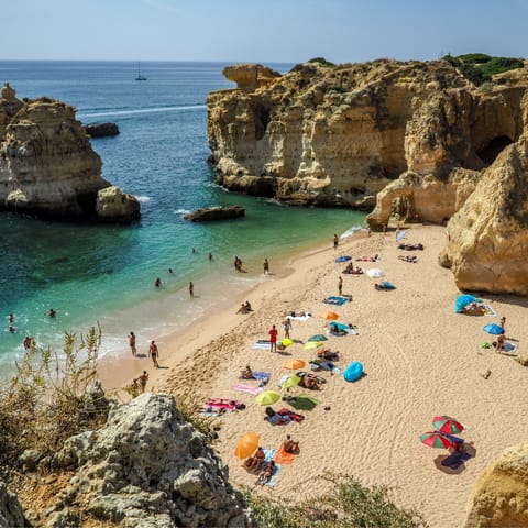 Soak up the glorious sunshine on Balbina Beach, a short drive away