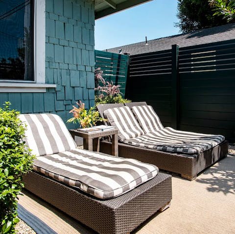 Lounge out on the comfy day beds to soak up some California sunshine