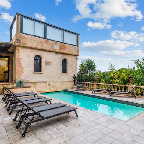 Take a dip in the private pool during a sunny afternoon