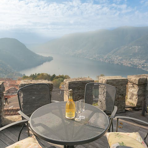 Drink in the mesmerising views from the home's terrace