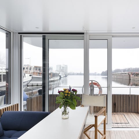 Stay in a fabulous floating home in the marina