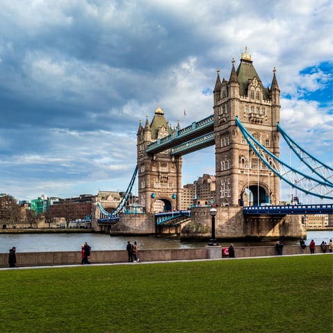 Take in London's sights with a stroll along the riverfront (ten-minutes away on foot)