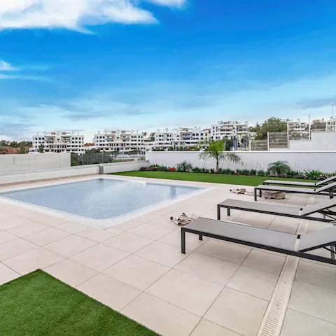 Cool off from the Costa del Sol rays in the shared pool