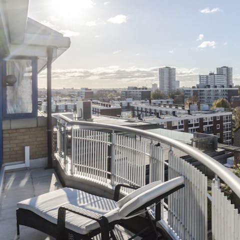 Step outside and admire the incredible city views from your penthouse balcony