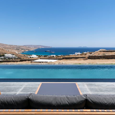 Feel inspired by the Aegean Sea views whilst relaxing on the terrace