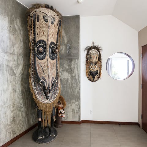 This ceiling-high African statue