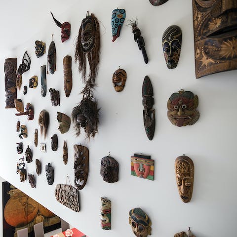 The wall of collected masks