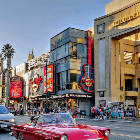 Discover the glitz and glam of Sunset Boulevard, just a six-minute drive or taxi ride away 
