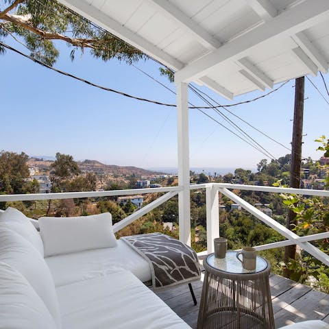 Start your day with morning coffee overlooking scenic Laurel Canyon