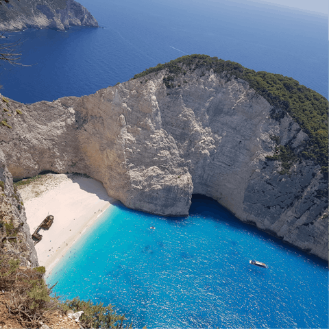 Explore the golden beaches and coves that line the Zakynthos coastline