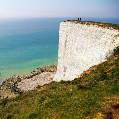 The White Cliffs of Dover can be seen in the distance
