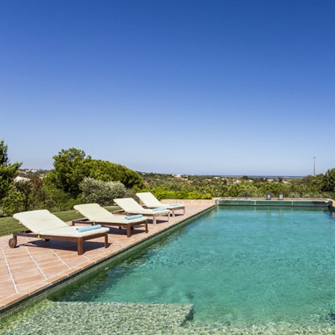 Soak up plenty of sun by the large pool – perfect for afternoon cocktails