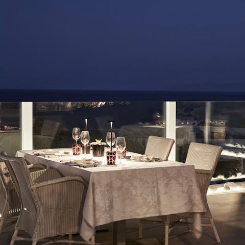 Visit the complex's restaurant to dine on authentic Greek cuisine with sea views