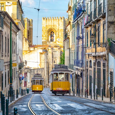 Catch the 24E tram from Praça do Príncipe Real into the heart of Lisbon