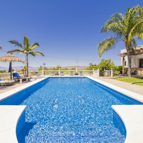 Jump into the unheated swimming pool to cool off on scorching afternoons