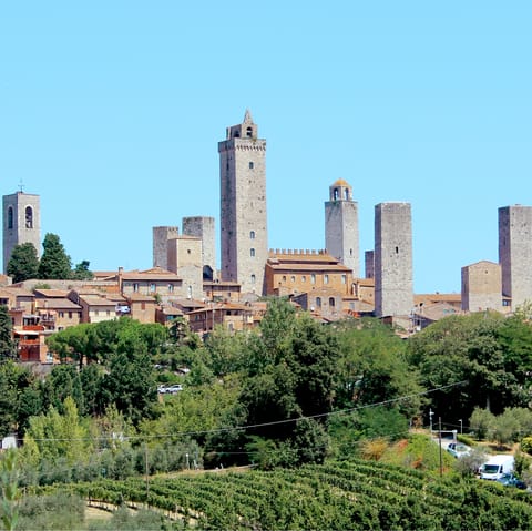 Explore nearby San Gimignano – just a fifteen-minute drive away