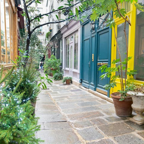 Stay in a quiet, historic passageway once inhabited by artists