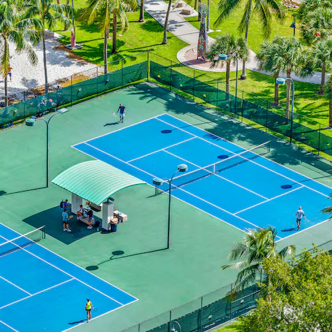 Channel your inner Serena Williams on the communal tennis courts