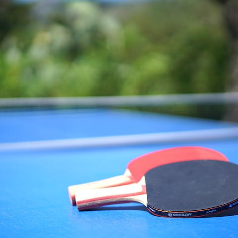 Challenge your friends to a round of table tennis